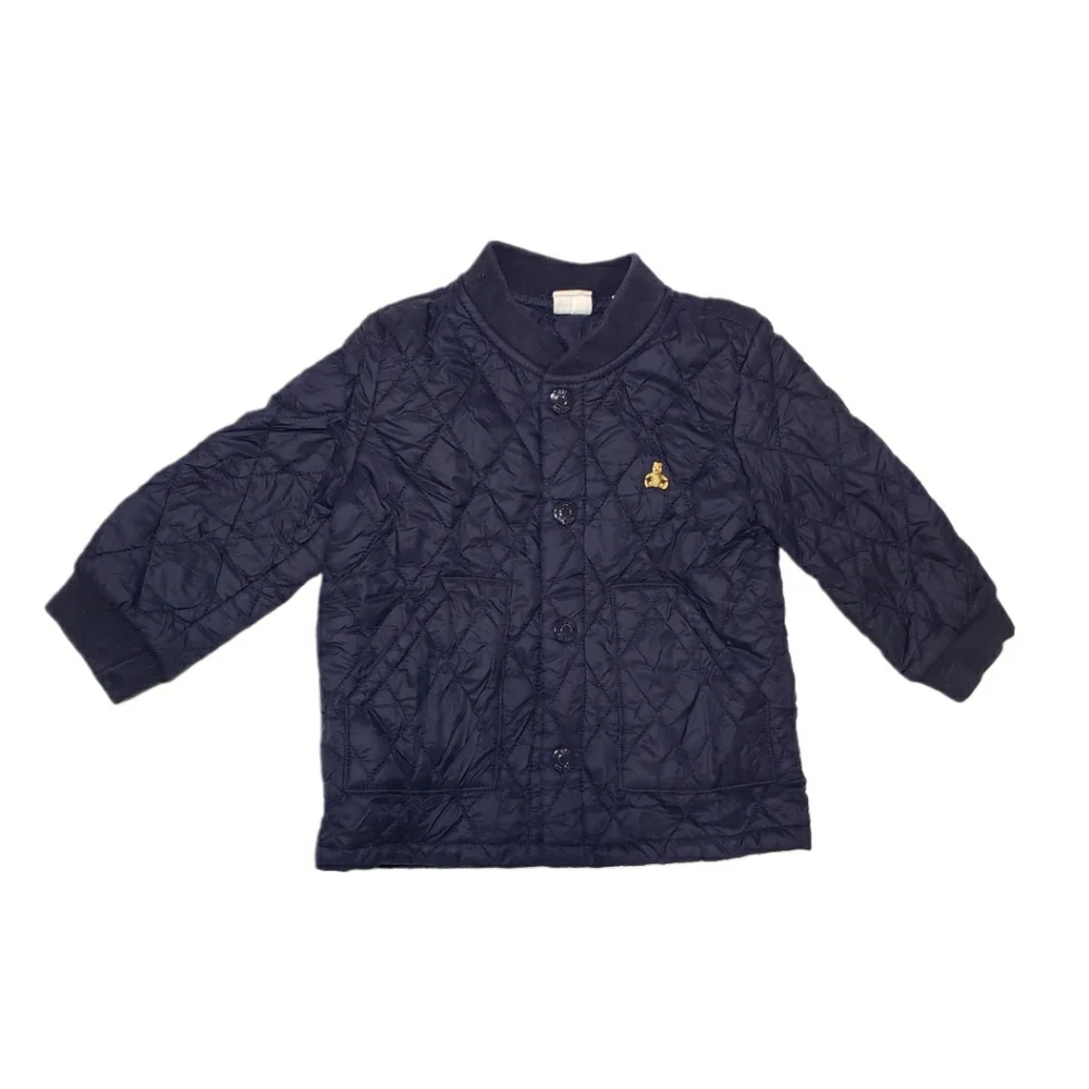 Baby Gap 18-24m Navy Quilted Barn Snap Button Jacket